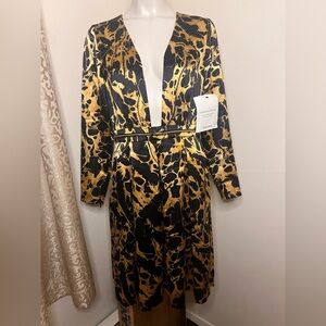 Thomas Wylde Mason gold and black silk dress
